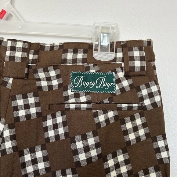Bogey‎ Boys Big Check Pants Brown Macklemore Golfing Retro 70’s Artsy Funky NEW - Picture 6 of 9